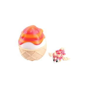 3D printed dragon egg with mini dragon figurine in colorful ice cream scoop design