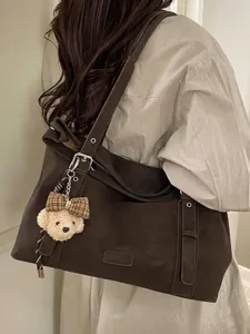 Hochwertige braune Tragetasche für Damen stilvolle Schultertasche für den Arbeitsweg