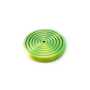 Dreamy green 3D printed spiral decompression disc toy close-up view.
