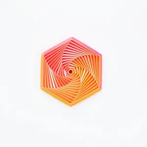 Detail view of a 3D printed fractal fidget hexagon toy in vibrant orange gradient.