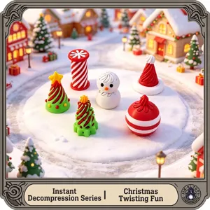 3D Printed Christmas Twist Fidget Toys Stress Relief Spiral Sensory Toys For Kids Christmas Tree Snowman Gift Pile Desk Ornaments