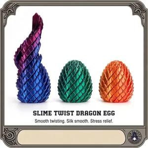 Uovo di Drago Slime Stampato in 3D Ornamento Cangiante Trama a Scaglie PLA Twist Fidget Antistress Decorazione Scrivania