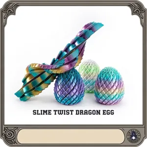 Drago slime articolato stampato in 3D con uova giocattolo fidget colori cangianti
