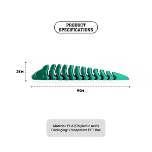 Figura de anguila verde articulada impresa en 3D, decoración marina de 9 cm largo.