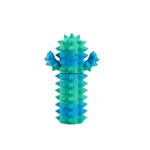 3D printed cactus fidget massage stick toy roller with blue green gradient finish