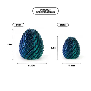 Uovo di drago stampato in 3D, giocattolo antistress e ornamento in taglie PRO e MINI