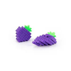 Close-up of 3D printed pixel grape fidget toy with telescopic mechanism