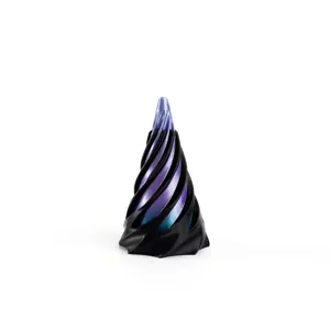 3D-gedrucktes Spiral-Fidget-Spielzeug aus Seidenschwarz und Mermaid-PLA-Filament