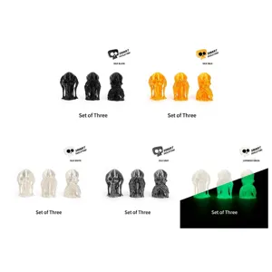 3D printed See Hear Speak No Evil skull figurine sets for Halloween tabletop decoration