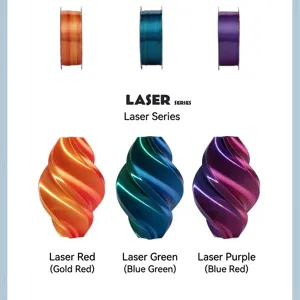 Laser series 3D printing filament rolls and printed spiral vases in dual-tone colors