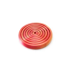 Detailed view of the red gradient 3D printed spiral decompression fidget toy disc