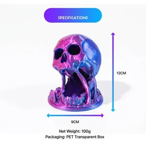 Schillernder 3D-gedruckter Totenkopf-Würfelturm für Tabletop-Spiele, 12x9cm