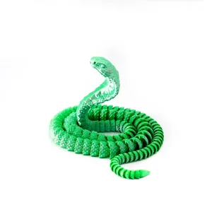 Cobra articulada impresa en 3D verde perla, adorno de escritorio flexible y creativo