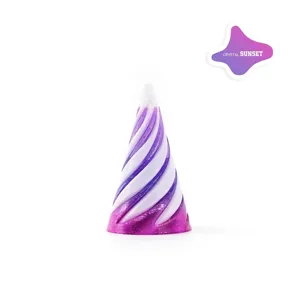 3D printed spiral vortex fidget toy stress reliever in purple and white colorway