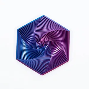 Close-up detail of a 3D printed fractal fidget hexagon stress relief toy in laser purple