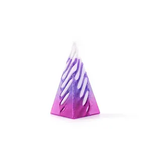 Detailed 3D printed stress relief toy with purple gradient spiral pyramid design