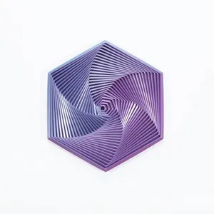 3D printed fractal fidget hexagon stress relief toy with fantasy blue gradient finish