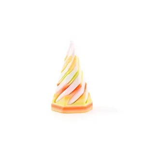 Colorful 3D-printed spiral stress relief fidget toy featuring pastel rainbow tones