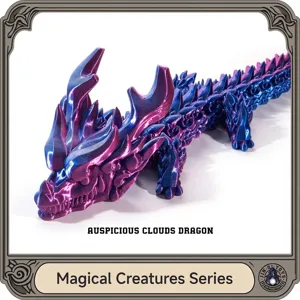 3D Printed Articulated Dragon Ornament Auspicious Clouds Dragon Chinese Mythical Beast Flexible Action Figure Home Desk Decor Gift