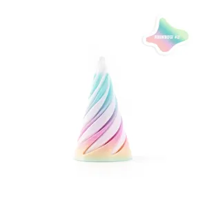 Rainbow gradient spiral 3D printed cone toy