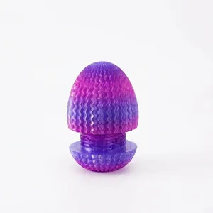 3D printed maze egg desk ornament with Crystal Sunset purple and pink gradient finish