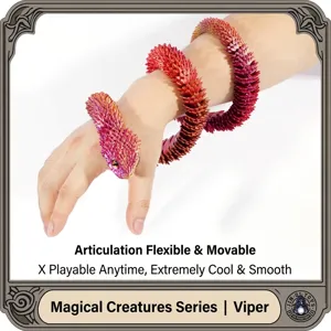Figurita de Serpiente Víbora Articulada Impresa en 3D Adorno de Articulación Flexible Juguete Decorativo de Escritorio Hogar