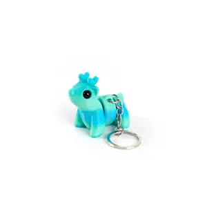 Close-up detail of the articulated joints on a 3D printed reindeer keychain