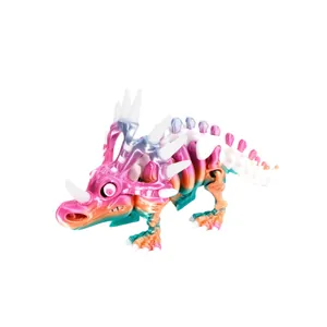 Juguete de esqueleto de dinosaurio de colores articulado impreso en 3D decorativo