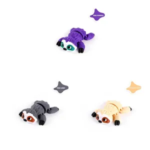 Juguetes de perezoso lindo impresos en 3D en violeta y gris