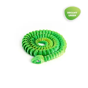 Pitón articulada impresa en 3D en la variante de color Dreamy Green