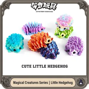 Articulated 3D Printed Hedgehog Pinecone Articulated Figurine Stress Relief Toy Metallic PLA Desktop Decoration Office Ornament Gift