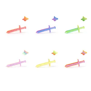 3D printed gravity retractable sword toy set featuring 6 vibrant colorful nebula designs
