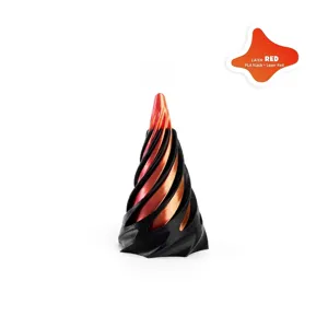 3D-gedrucktes Spiral-Fidget-Spielzeug mit schwarzem und laserrotem Metallic-Verlauf