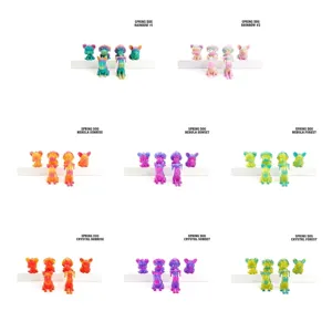 Kreatives 3D-gedrucktes buntes Federhund-Figuren-Set zur Entspannung und Tischdeko