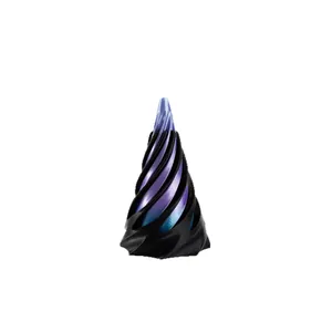 3D-gedrucktes Spiral-Fidget-Spielzeug mit blau-violettem Kern und schwarzer Hülle