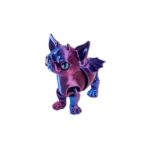 Figura de perro dragón chihuahua diablo impreso en 3D para decoración de escritorio