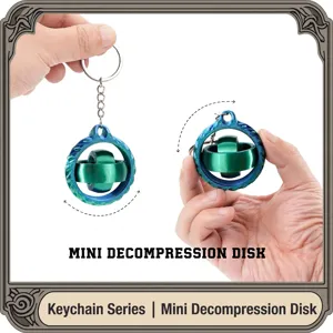 3D-gedruckter Mini-Dekompression-Diskus-Schlüsselanhänger Zappelspielzeug