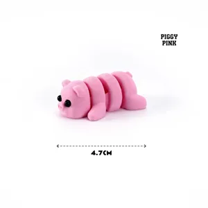 Juguete de cerdito articulado rosa impreso en 3D de 4,7 cm de largo