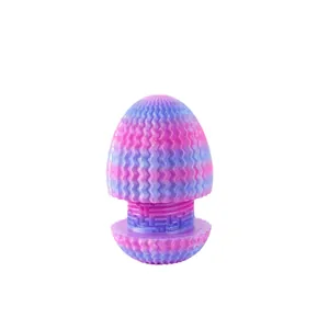 3D printed maze dragon egg puzzle ornament with colorful nebula gradient for desk decoration