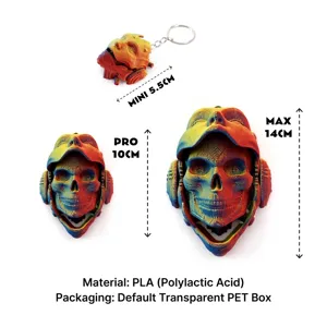 Cyberpunk 3D Gedruckt Mechanischer Totenkopf Ornament Farbverlauf Öffnbare Roboter Gesicht Statue Sci-Fi Schreibtisch Deko Spielzeug Geschenk