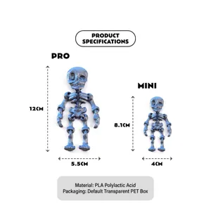 3D printed articulated skeleton toy in Pro and Mini sizes for Halloween party decorations