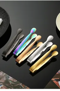 Professional 304 stainless steel hammered tongs for sugar cubes and ice in various colors