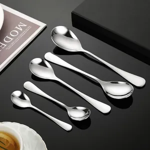Set di cucchiai a testa tonda in acciaio inossidabile 1010 per dessert caffè e zuppa