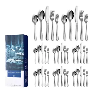 40-piece stainless steel flatware cutlery set displayed with its gift box packaging