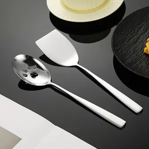 Creative 304 stainless steel serving spoon and spatula set with cat paw cutout design
