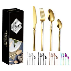 24-piece stainless steel cutlery set with elegant gift box in multiple colors