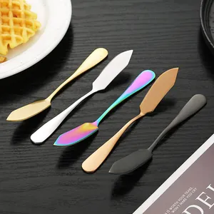 5-color stainless steel butter spreader knife set for cheese and jam spreading