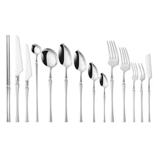 Premium 304 stainless steel cutlery set with mirror finish and elegant slim handles