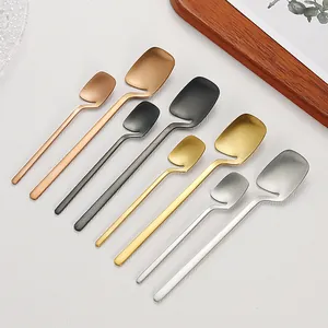 Japanese 304 stainless steel hanging coffee spoon set in four elegant metallic finishes
