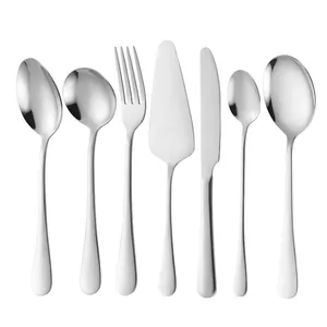 Juego de cubiertos de 7 piezas de acero inoxidable 1010 con cucharas, tenedor y cuchillo